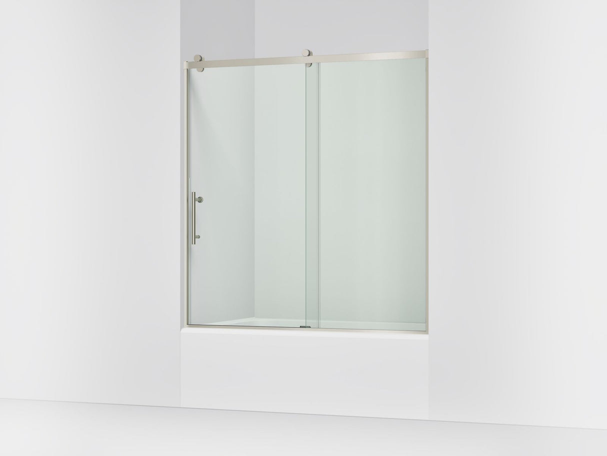 Rely® 56-5/8"-59-5/8" W x 62-1/2" H sliding bath door with 3/8"-thick Crystal Clear glass