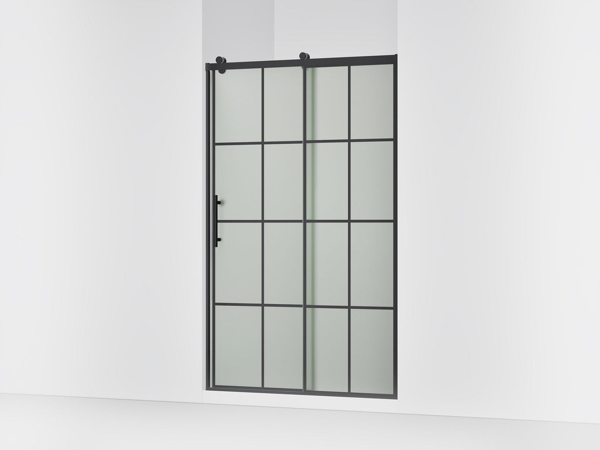 Rely® 44-5/8"-47-5/8" W x 76.99" H sliding shower door with 3/8"-thick Frosted glass