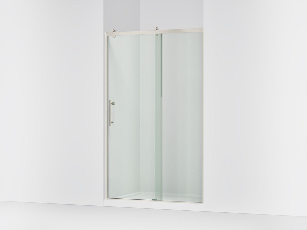 Rely® 44-5/8"-47-5/8" W x 76.99" H sliding shower door with 3/8"-thick Crystal Clear glass