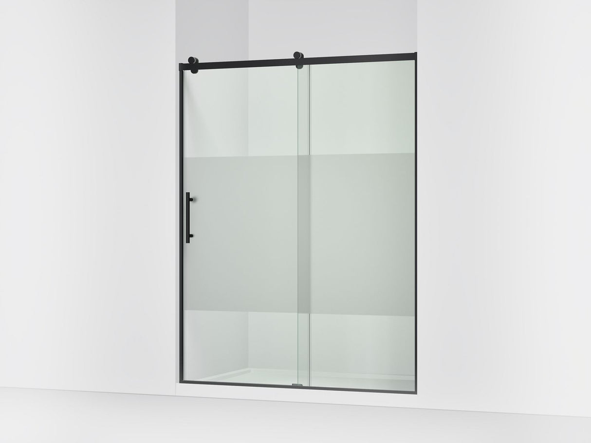 Rely® 56-5/8"-59-5/8" W x 76.99" H sliding shower door with 3/8"-thick Crystal Clear glass