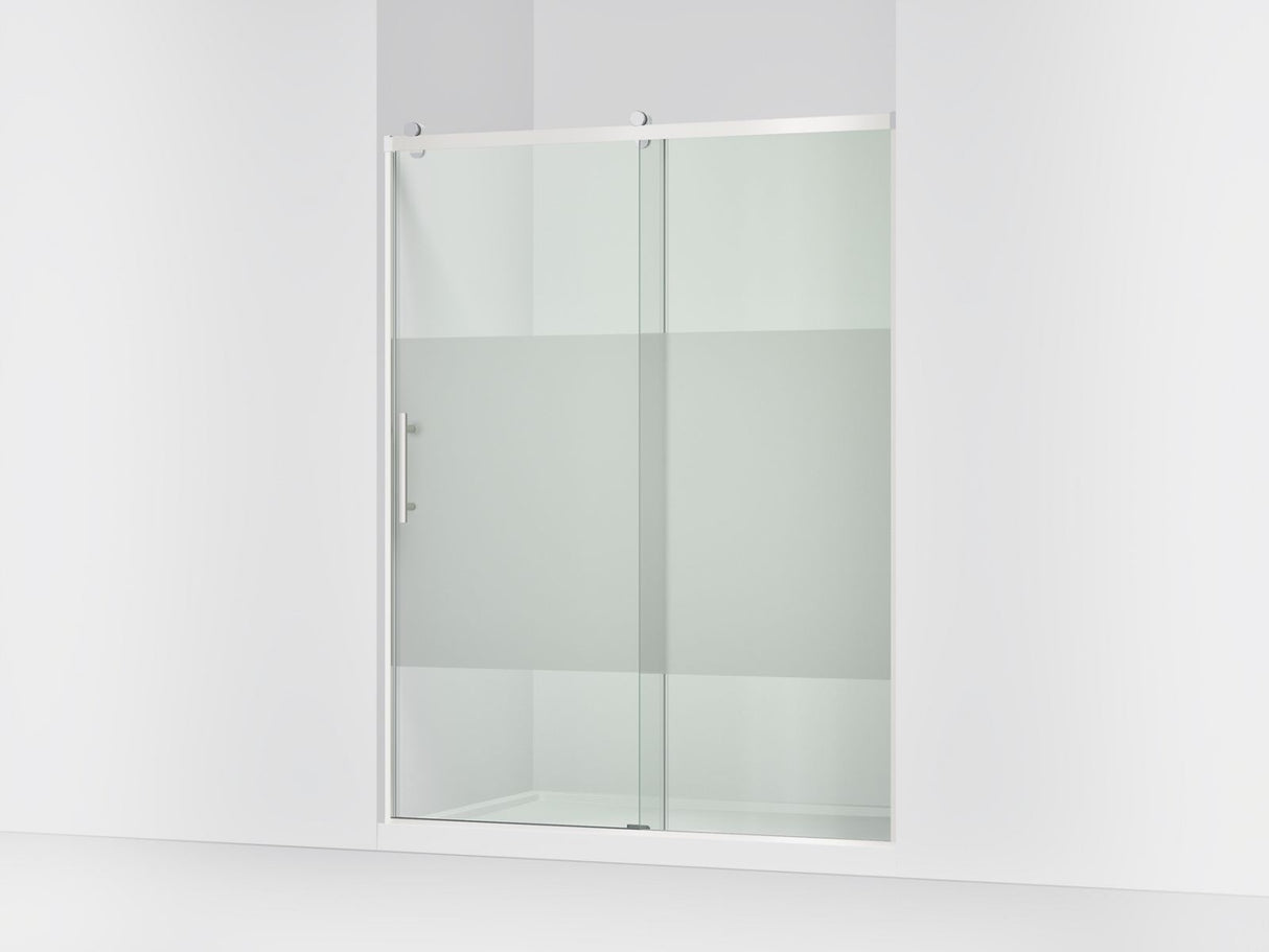 Rely® 56-5/8"-59-5/8" W x 76.99" H sliding shower door with 3/8"-thick Crystal Clear glass