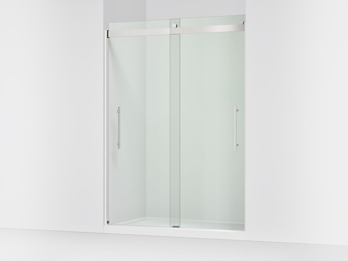 Levity® Plus 56-5/8"-59-5/8" W x 81.61" H bypass shower door with 3/8"-thick Crystal Clear glass