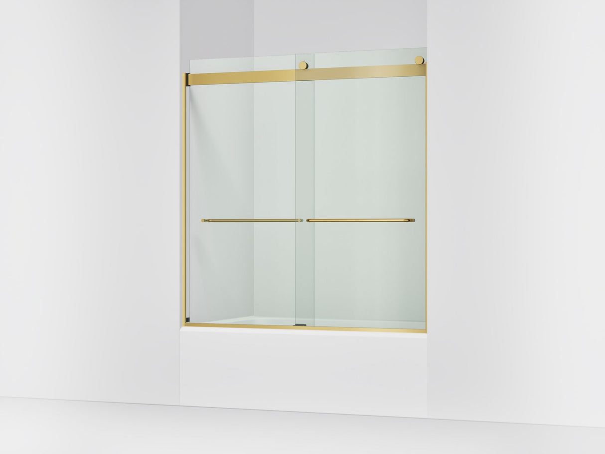 Levity® 56-5/8"-59-5/8" W x 62" H bypass bath door with 1/4"-thick Crystal Clear glass