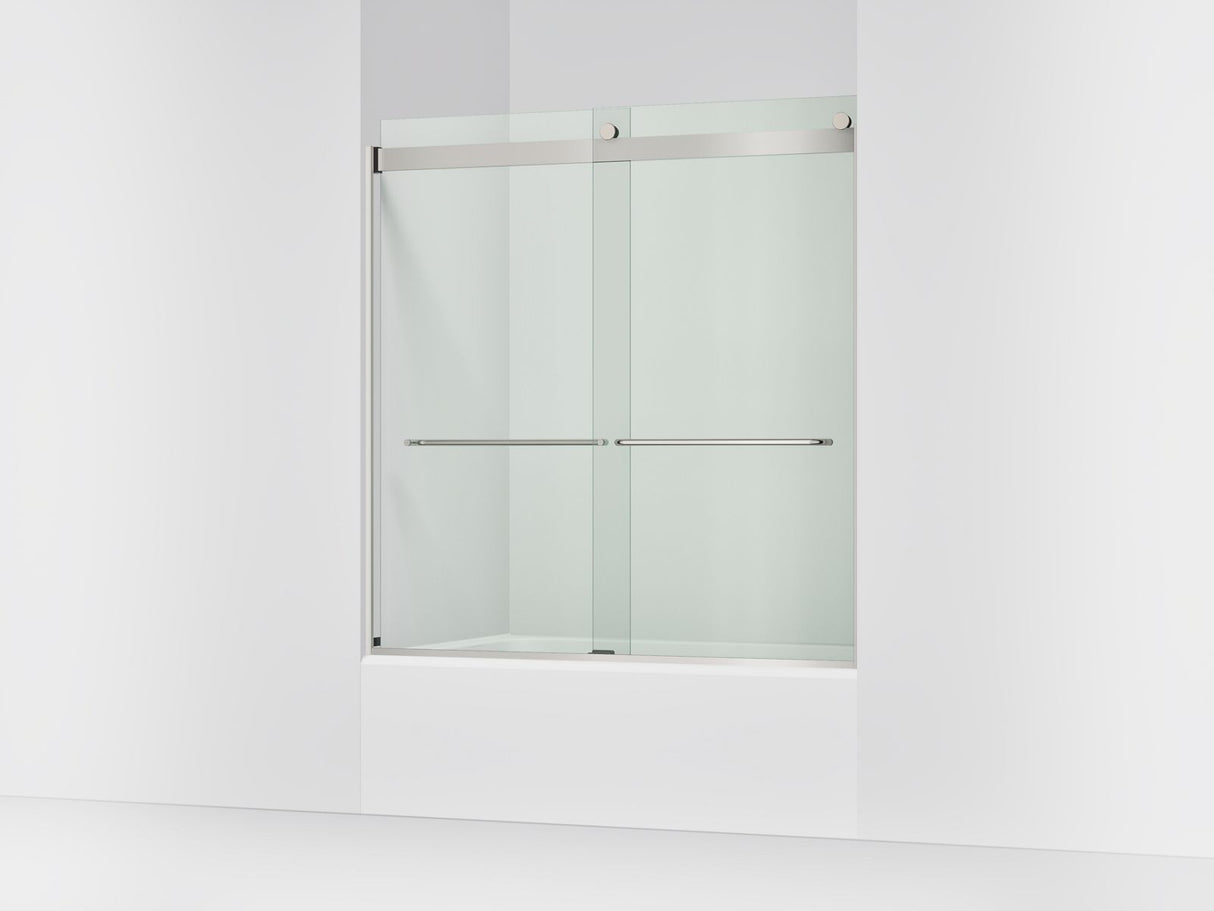Levity® 56-5/8"-59-5/8" W x 62" H bypass bath door with 1/4"-thick Crystal Clear glass