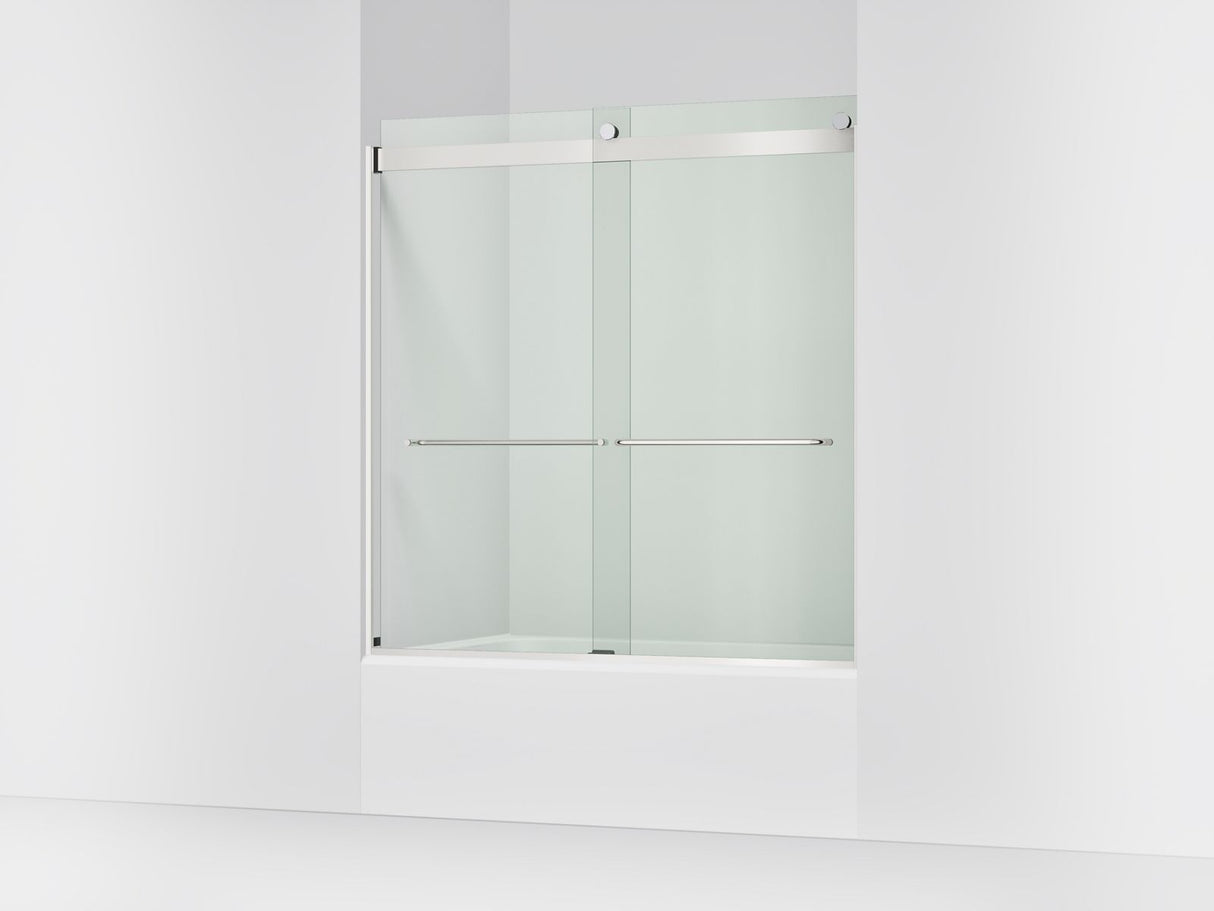 Levity® 56-5/8"-59-5/8" W x 62" H bypass bath door with 1/4"-thick Crystal Clear glass