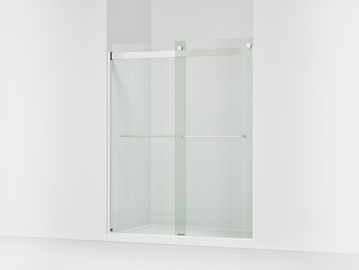 Levity® 56-5/8"-59-5/8" W x 74" H bypass shower door with 1/4"-thick Crystal Clear glass
