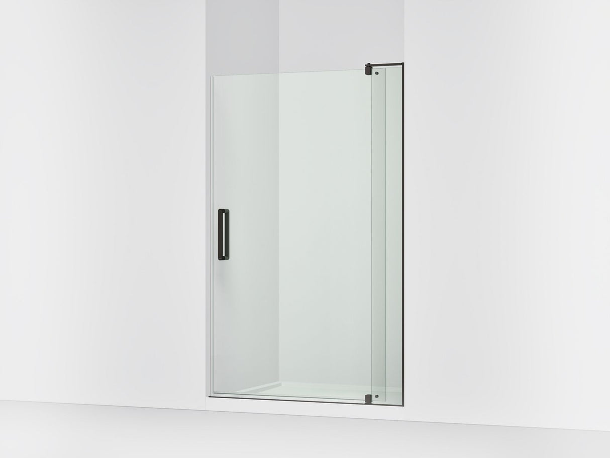 Revel® 43-1/8"-48" W x 74" H pivot shower door with 5/16"-thick Crystal Clear glass