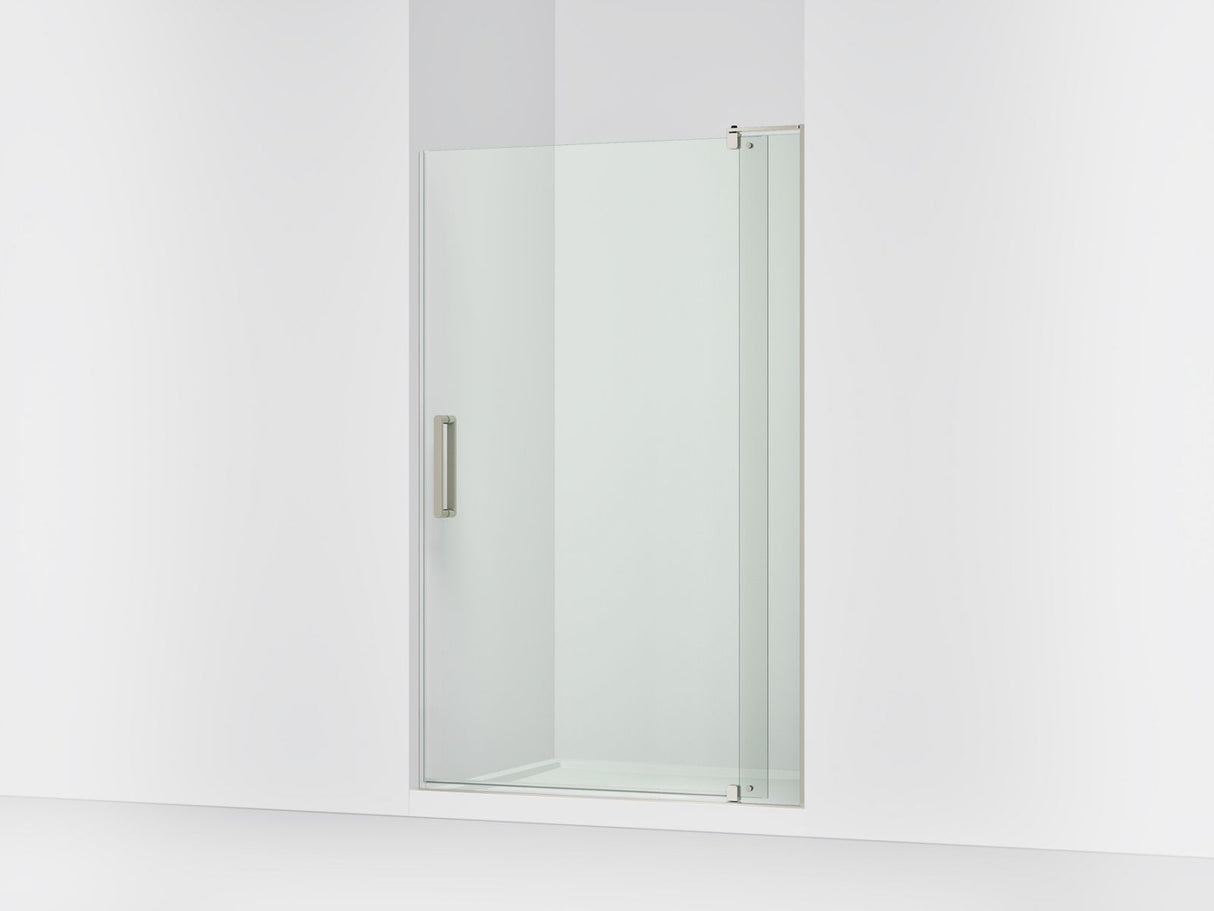 Revel® 43-1/8"-48" W x 74" H pivot shower door with 5/16"-thick Crystal Clear glass