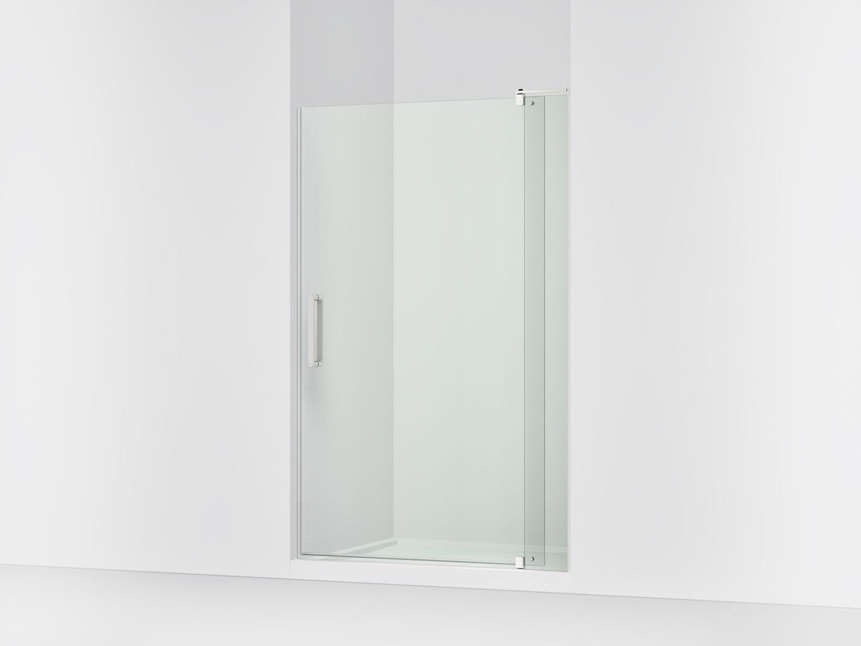 Revel® 43-1/8"-48" W x 74" H pivot shower door with 5/16"-thick Crystal Clear glass