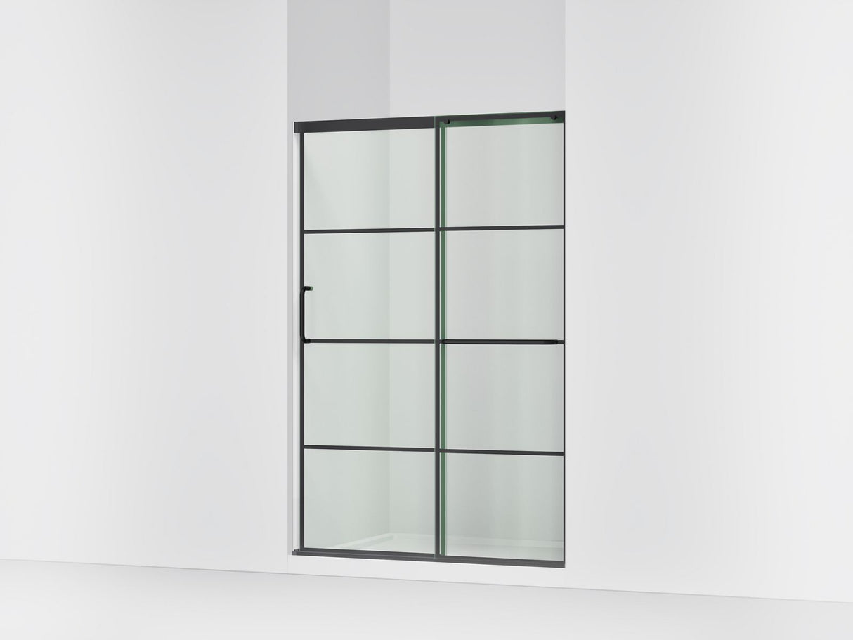 Elate® 50-1/4"-53-5/8" W x 70-1/2" H sliding shower door with 1/4"-thick Crystal Clear glass