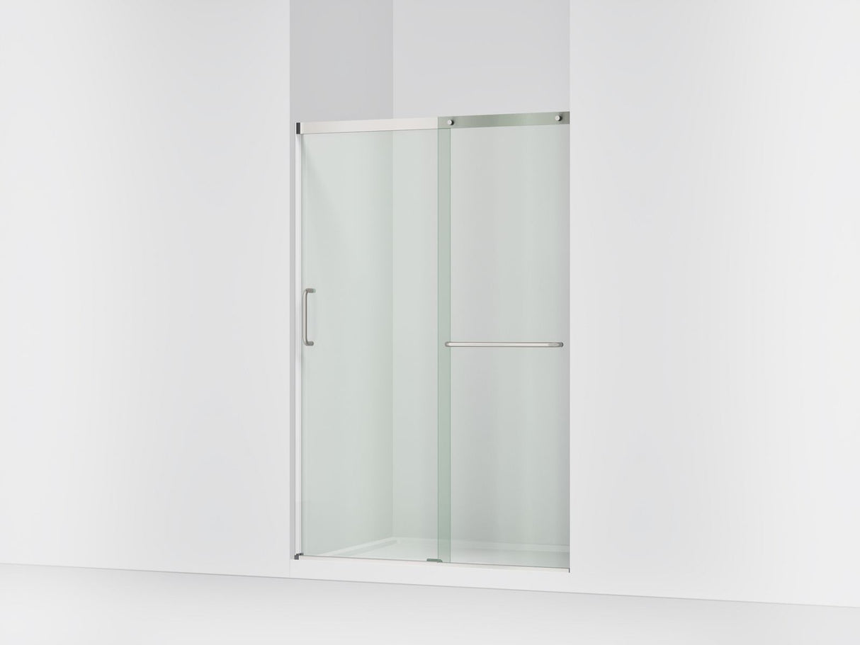Elate® 50-1/4"-53-5/8" W x 70-1/2" H sliding shower door with 1/4"-thick Crystal Clear glass