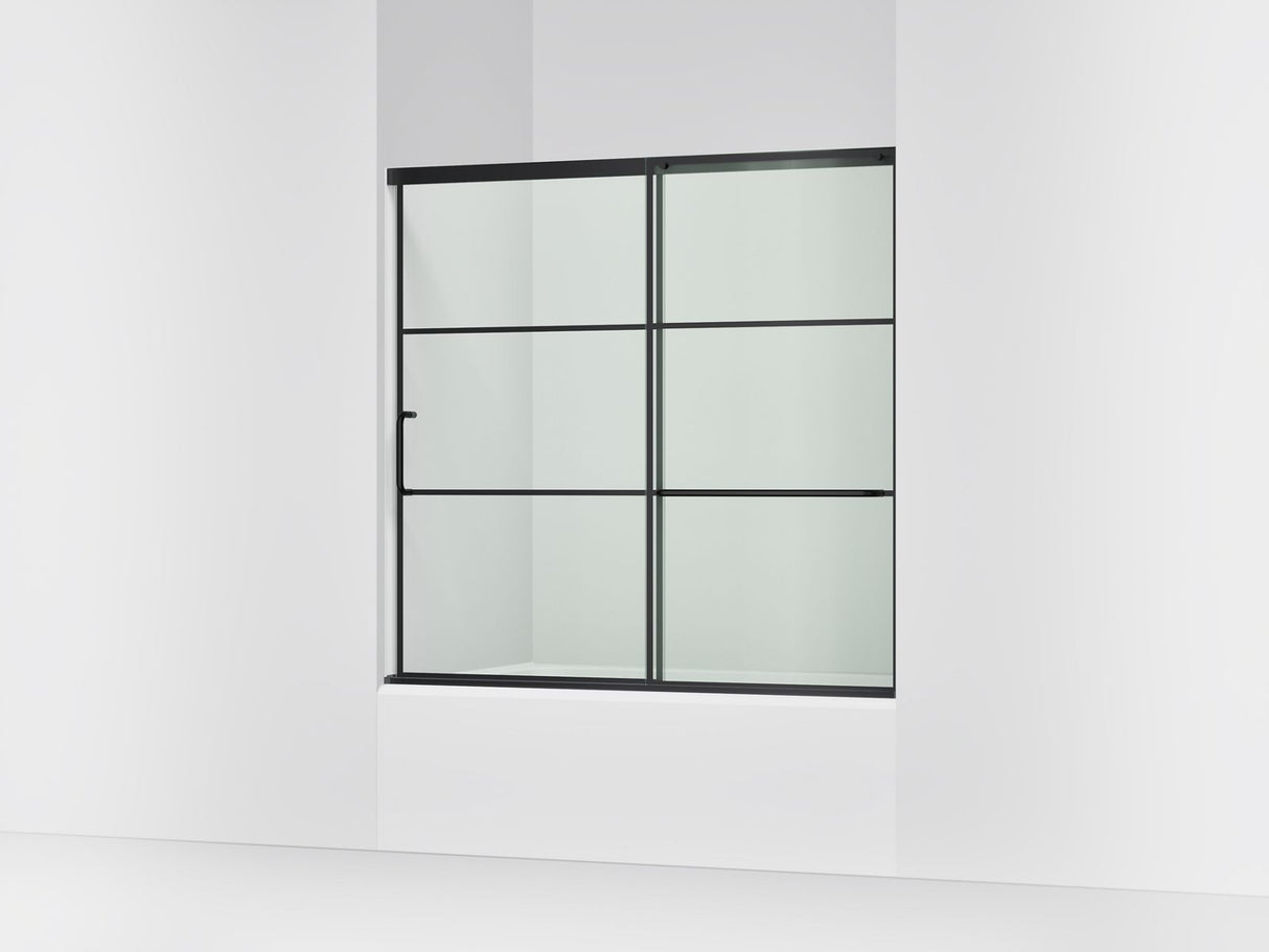 Elate® 56-1/4"-59-5/8" W x 56-3/4" H sliding bath door with 1/4"-thick Crystal Clear glass