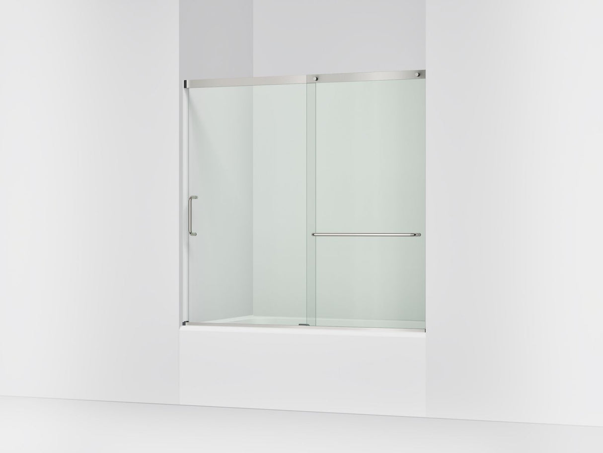 Elate® 56-1/4"-59-5/8" W x 56-3/4" H sliding bath door with 1/4"-thick Crystal Clear glass