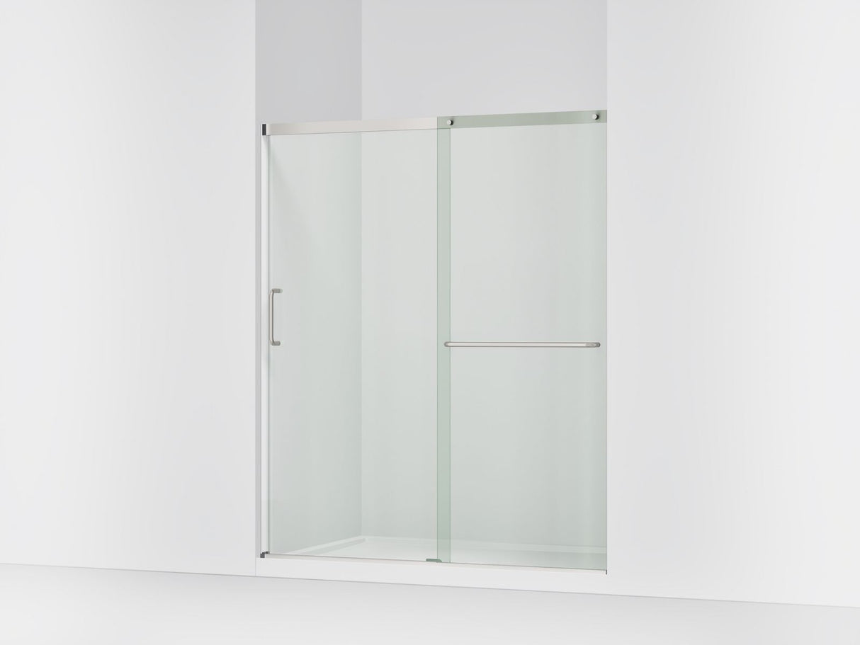 Elate® 62-1/4"-65-5/8" W x 75-1/2" H sliding shower door with 5/16"-thick Crystal Clear glass