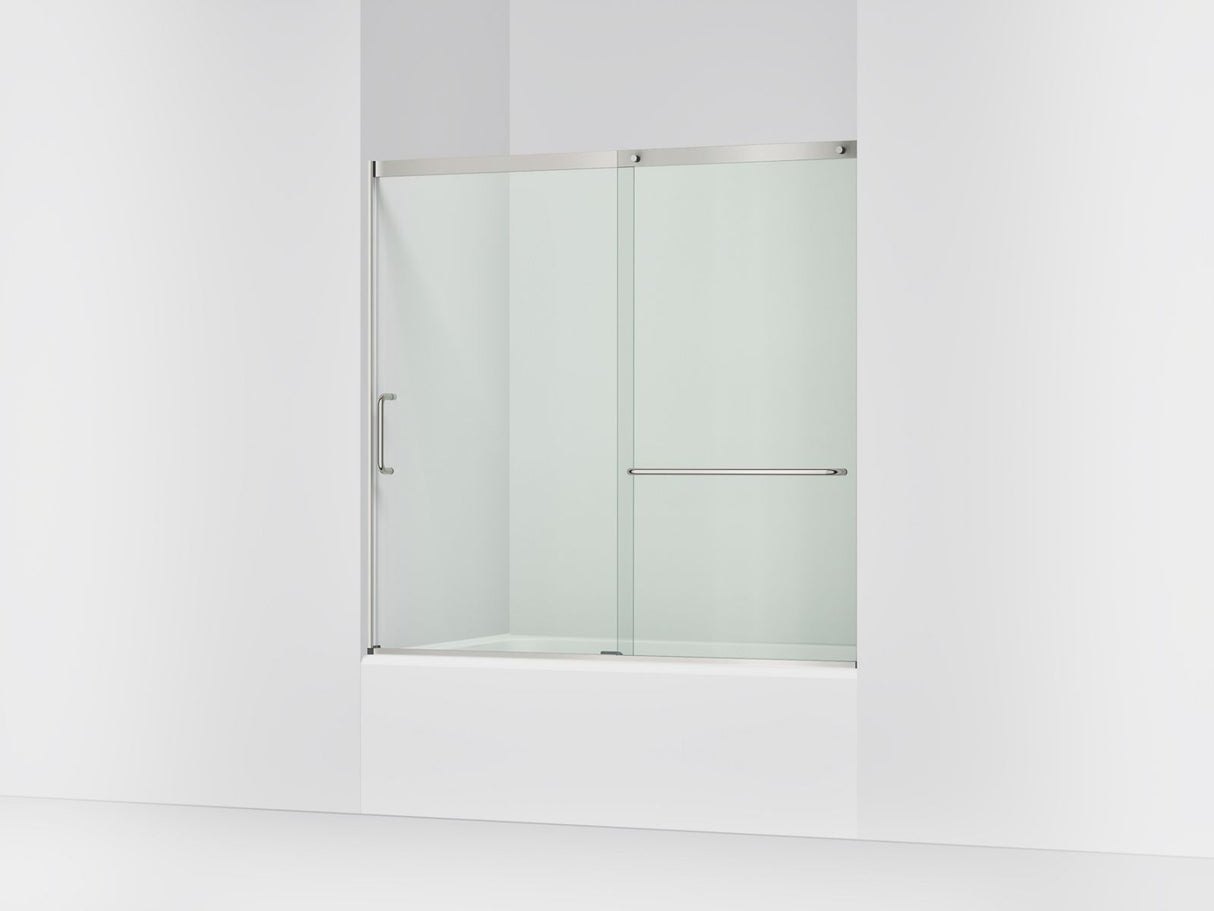 Elate® 56-1/4"-59-5/8" W x 56-3/4" H sliding bath door with 5/16"-thick Crystal Clear glass