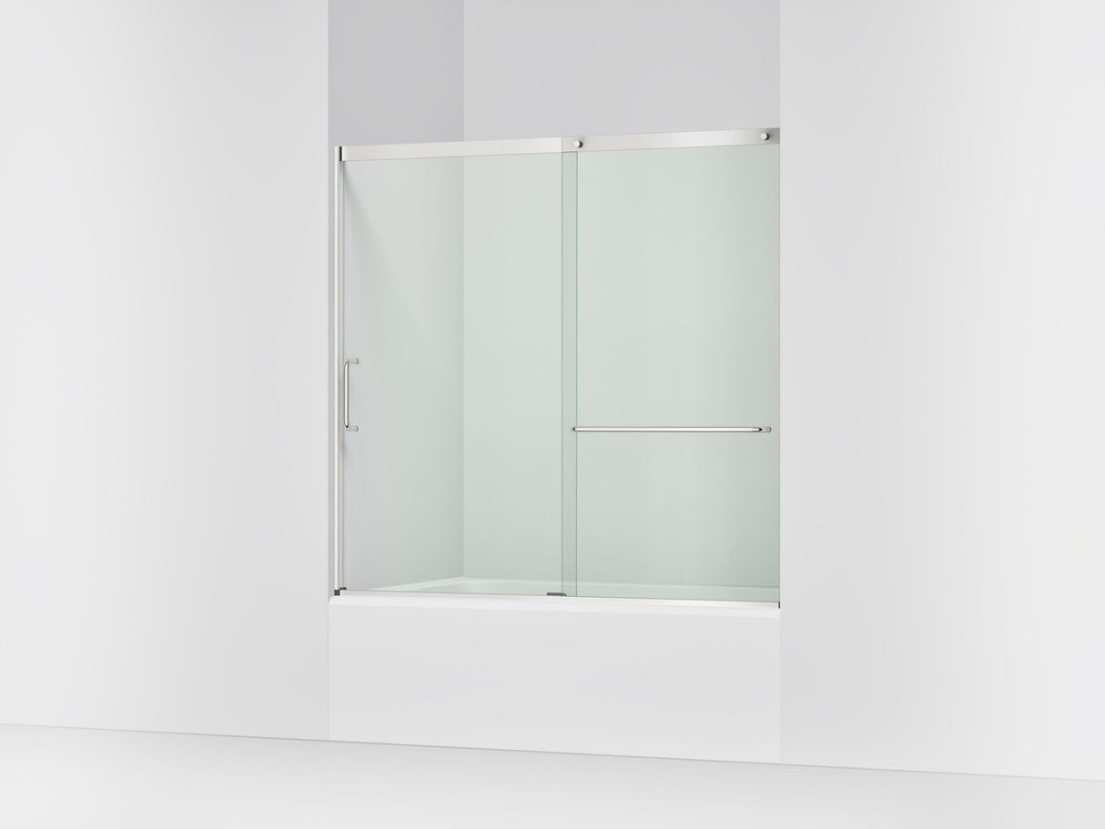 Elate® 56-1/4"-59-5/8" W x 56-3/4" H sliding bath door with 5/16"-thick Crystal Clear glass