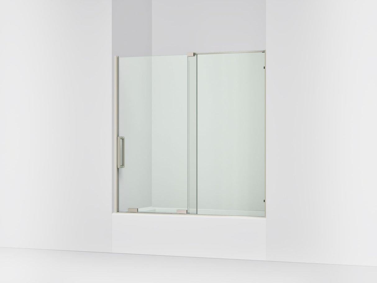 Echelon® 55-3/4"-59-3/4" W x 58-1/4" H bypass bath door with 5/16"-thick Crystal Clear glass