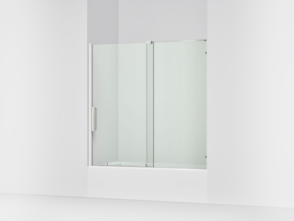 Echelon® 55-3/4"-59-3/4" W x 58-1/4" H bypass bath door with 5/16"-thick Crystal Clear glass