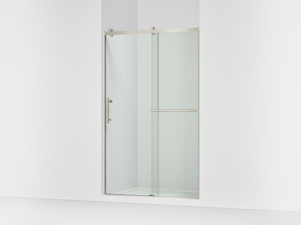 Rely® 44-5/8"-47-5/8" W x 76.99" H sliding shower door with 3/8"-thick Crystal Clear glass