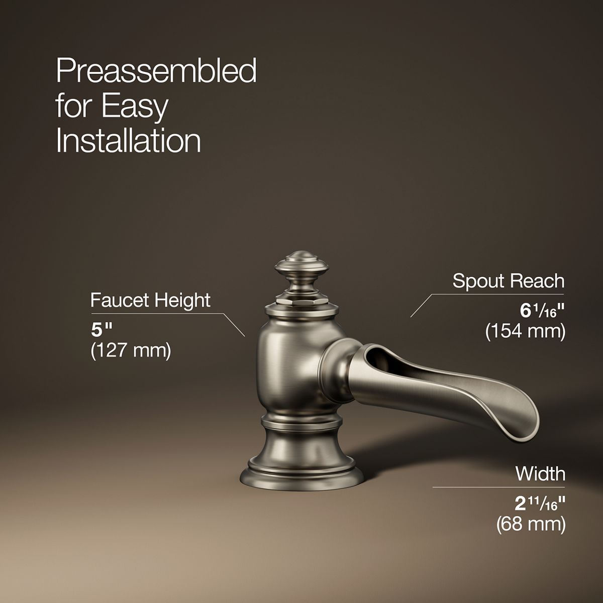 Artifacts® with Flume design Bathroom sink faucet spout with Flume design, 1.2 gpm