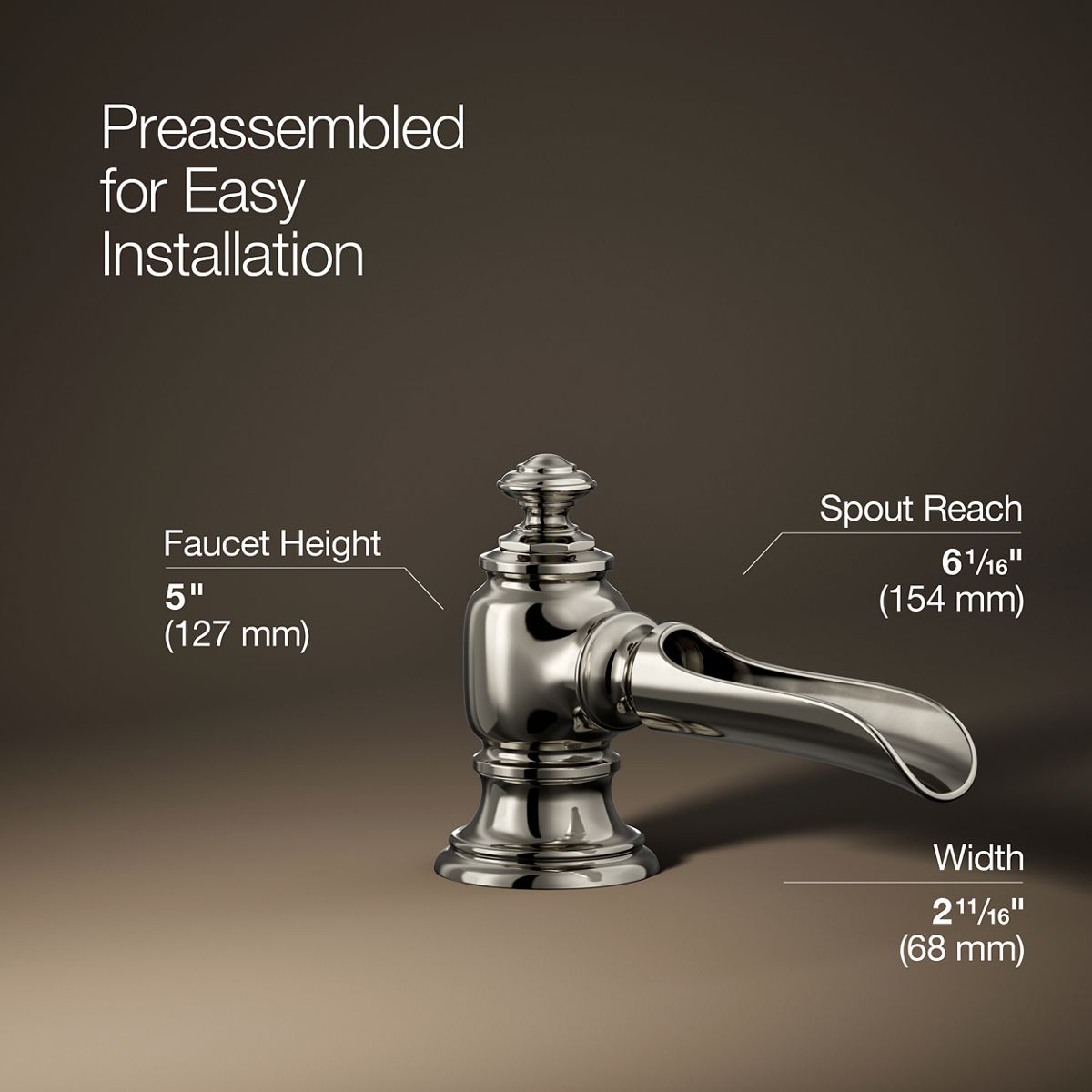 Artifacts® with Flume design Bathroom sink faucet spout with Flume design, 1.2 gpm