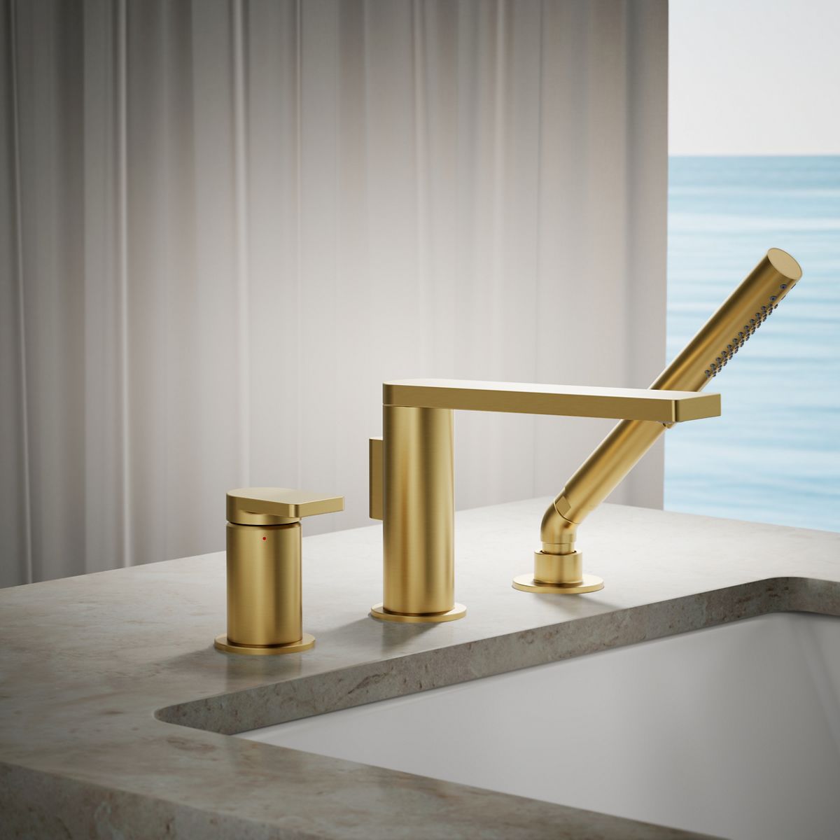 Composed® Deck-mount bath faucet with handshower