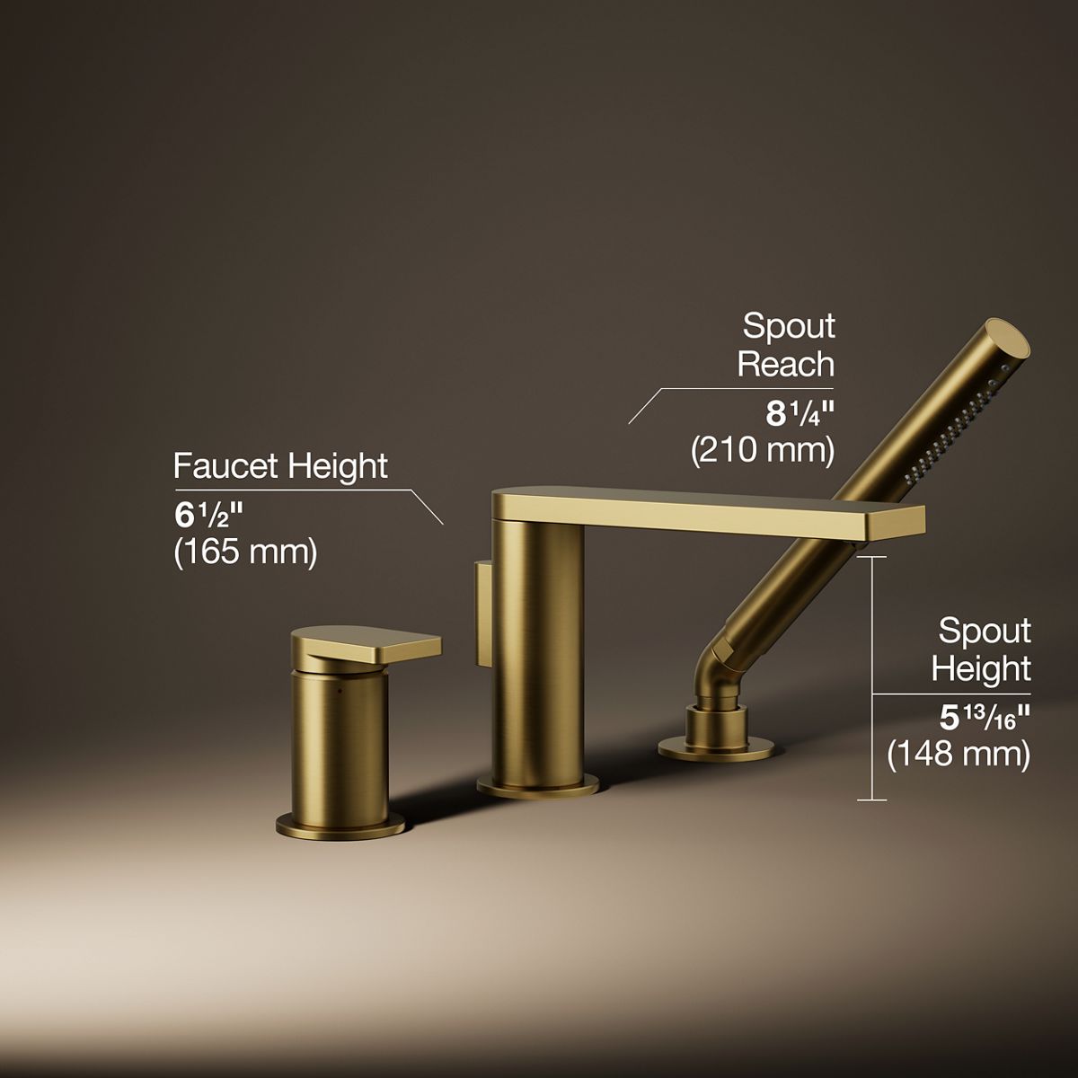 Composed® Deck-mount bath faucet with handshower