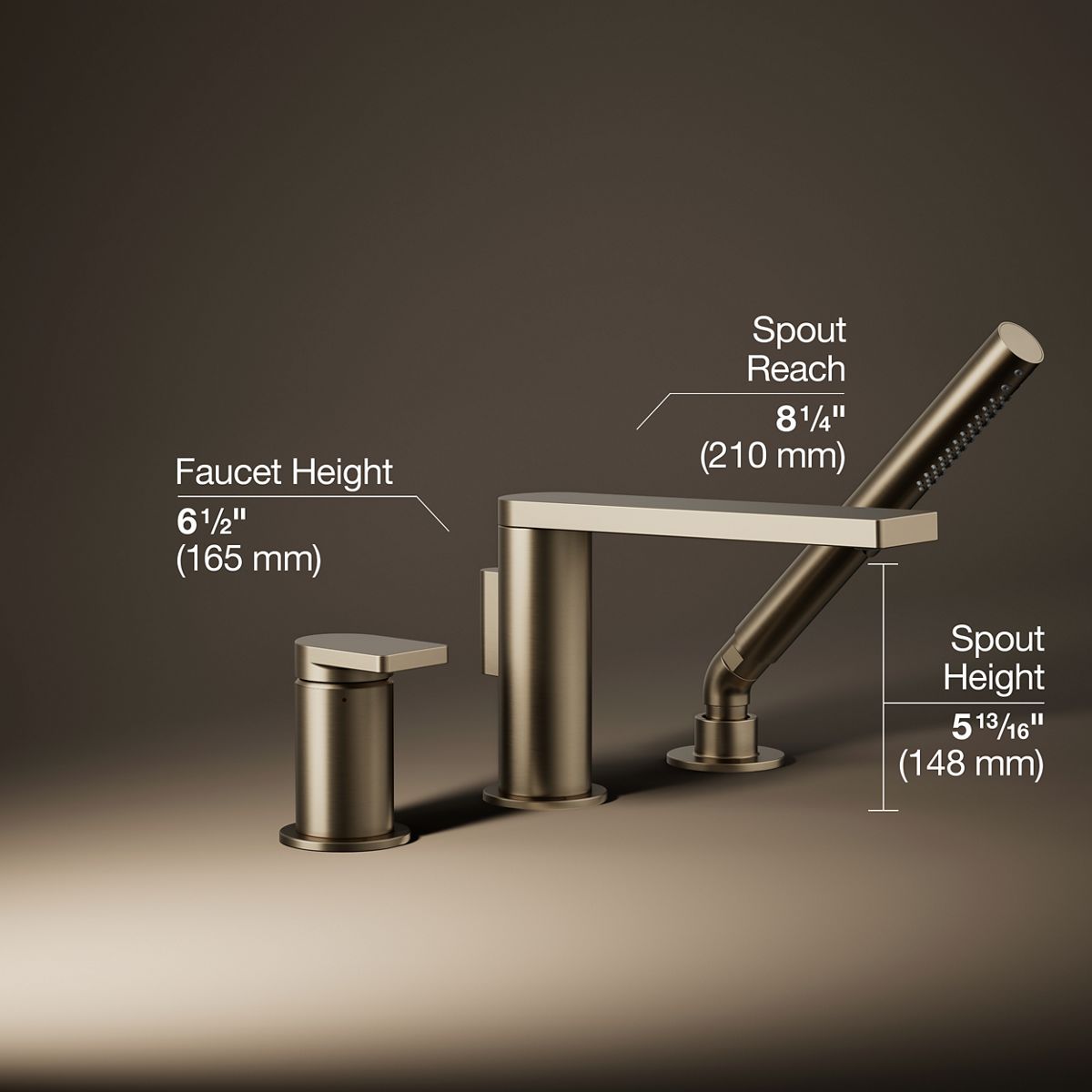 Composed® Deck-mount bath faucet with handshower