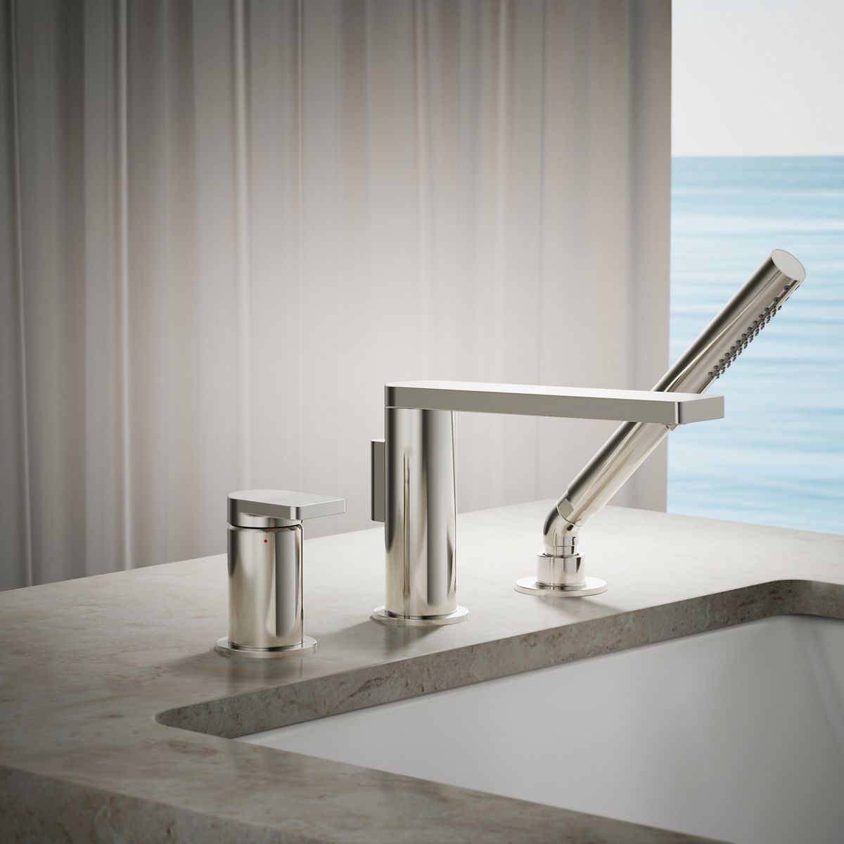 Composed® Deck-mount bath faucet with handshower