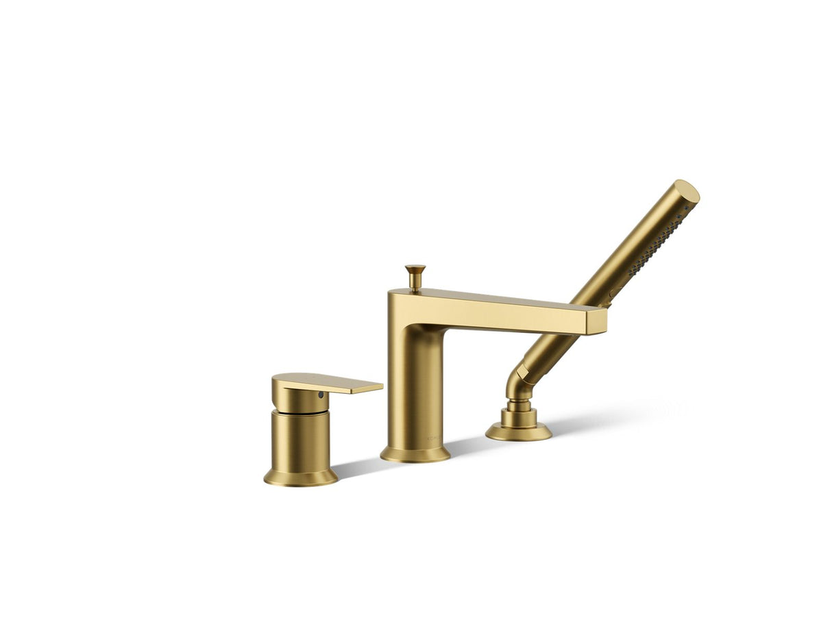 Taut® Deck-mount bath faucet with handshower