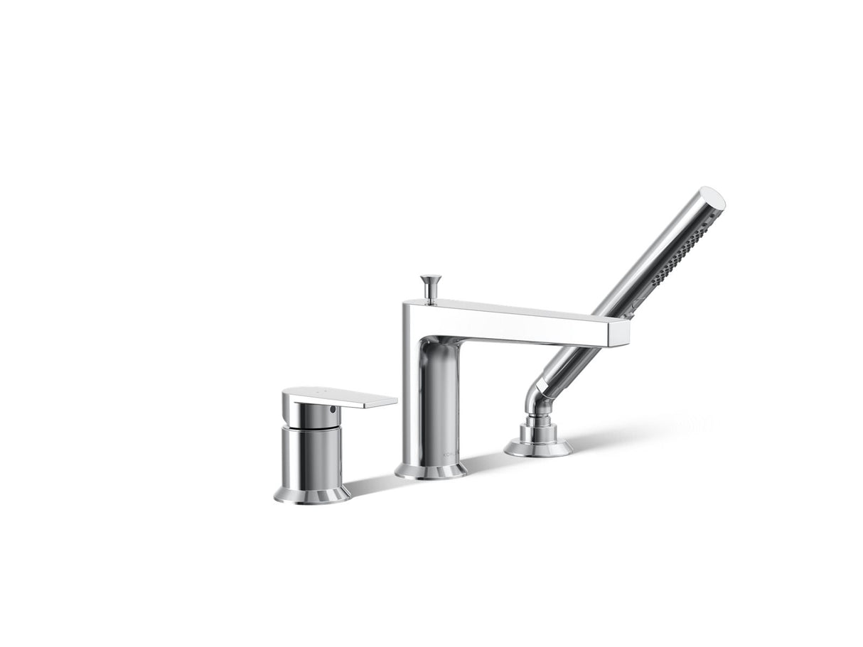 Taut® Deck-mount bath faucet with handshower