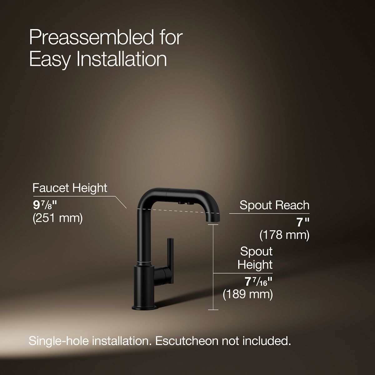 Purist® Pull-out kitchen sink faucet with three-function sprayhead
