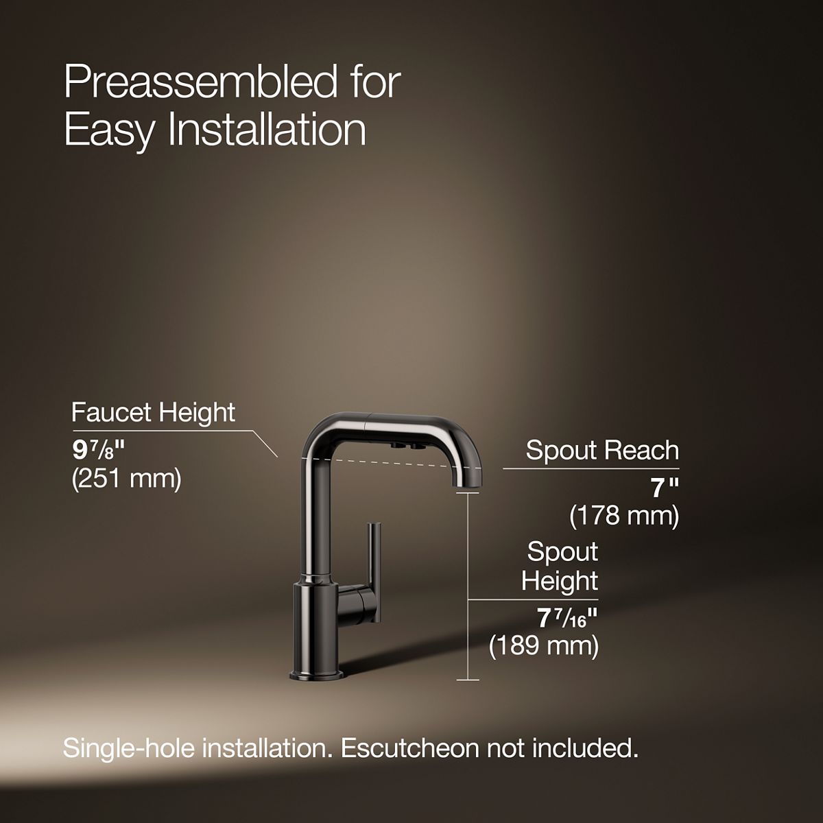 Purist® Pull-out kitchen sink faucet with three-function sprayhead