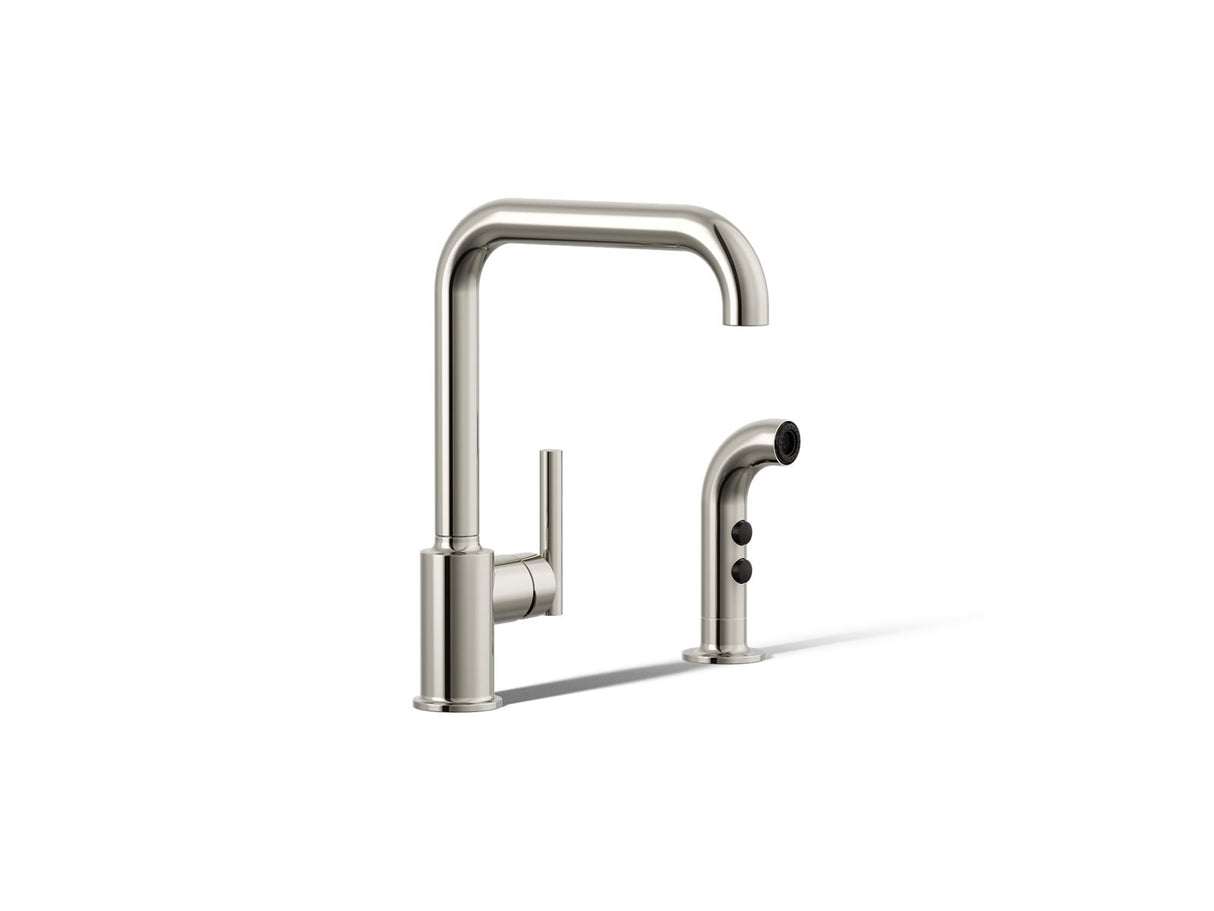 Purist® Single-handle kitchen sink faucet with side sprayer