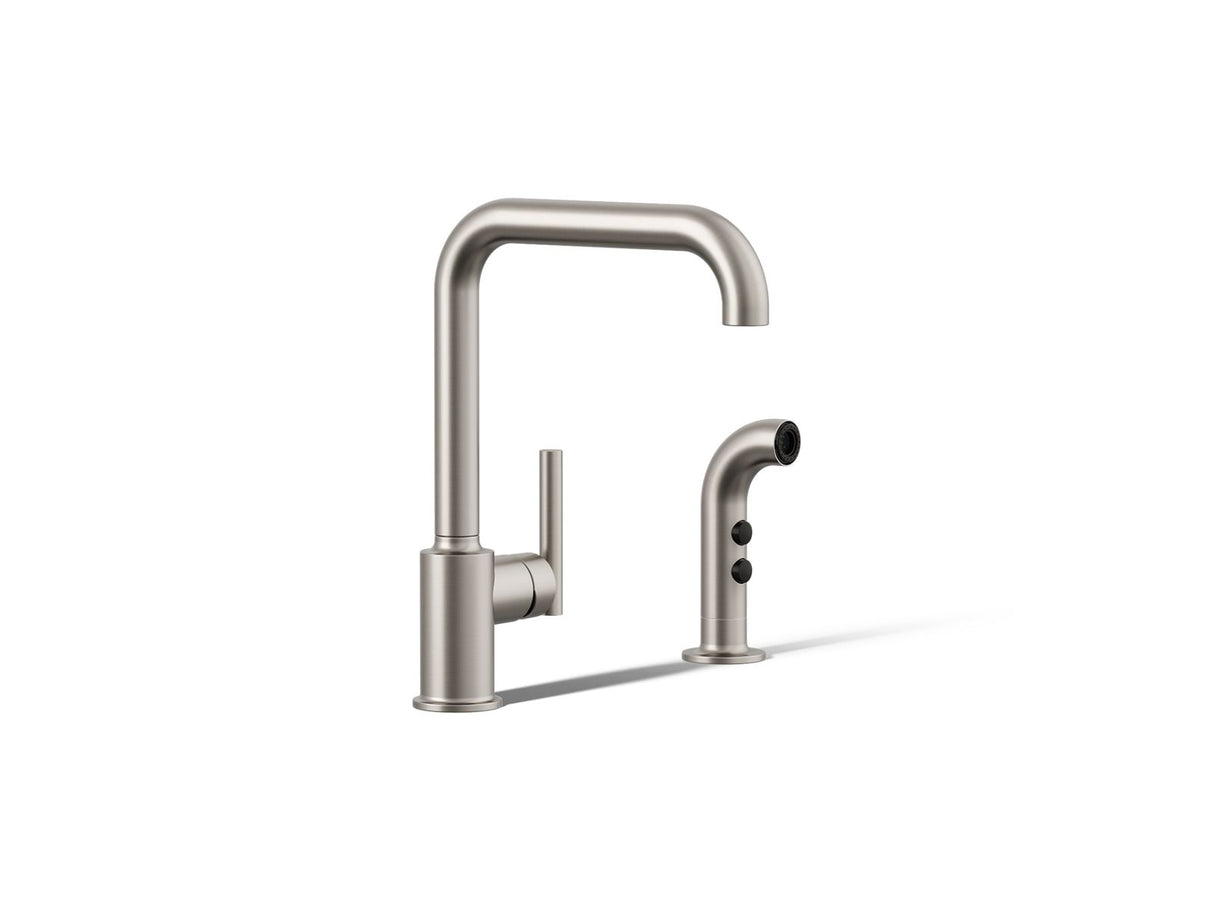 Purist® Single-handle kitchen sink faucet with side sprayer