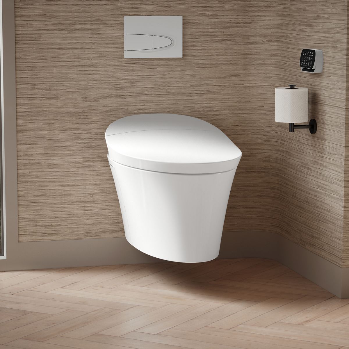 Veil® Wall-hung compact elongated smart toilet bowl, dual-flush
