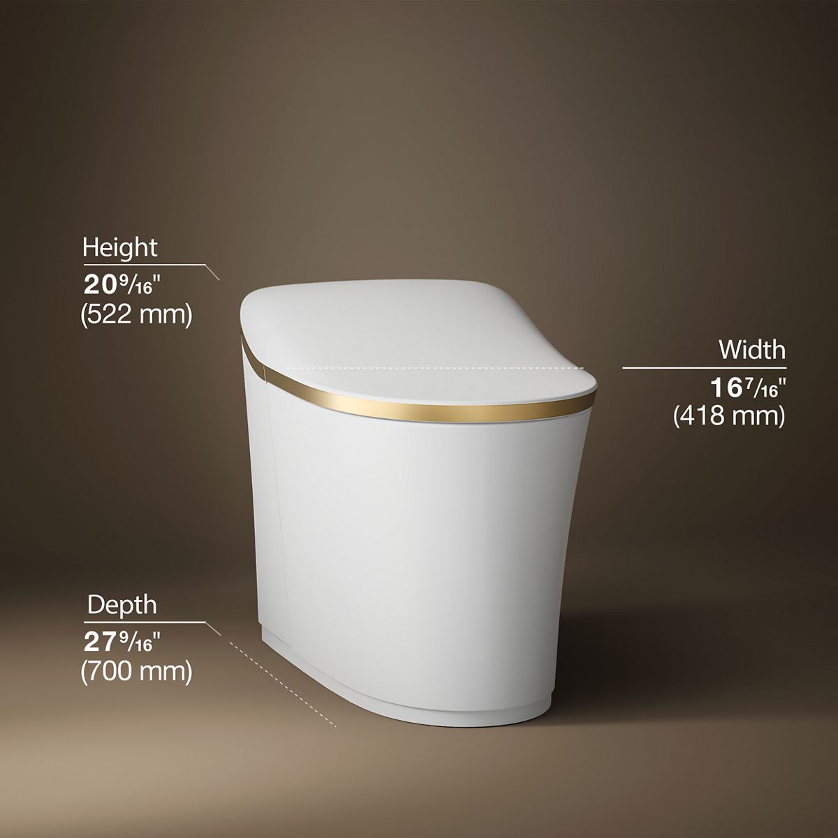 Eir® One-piece elongated smart toilet, dual-flush