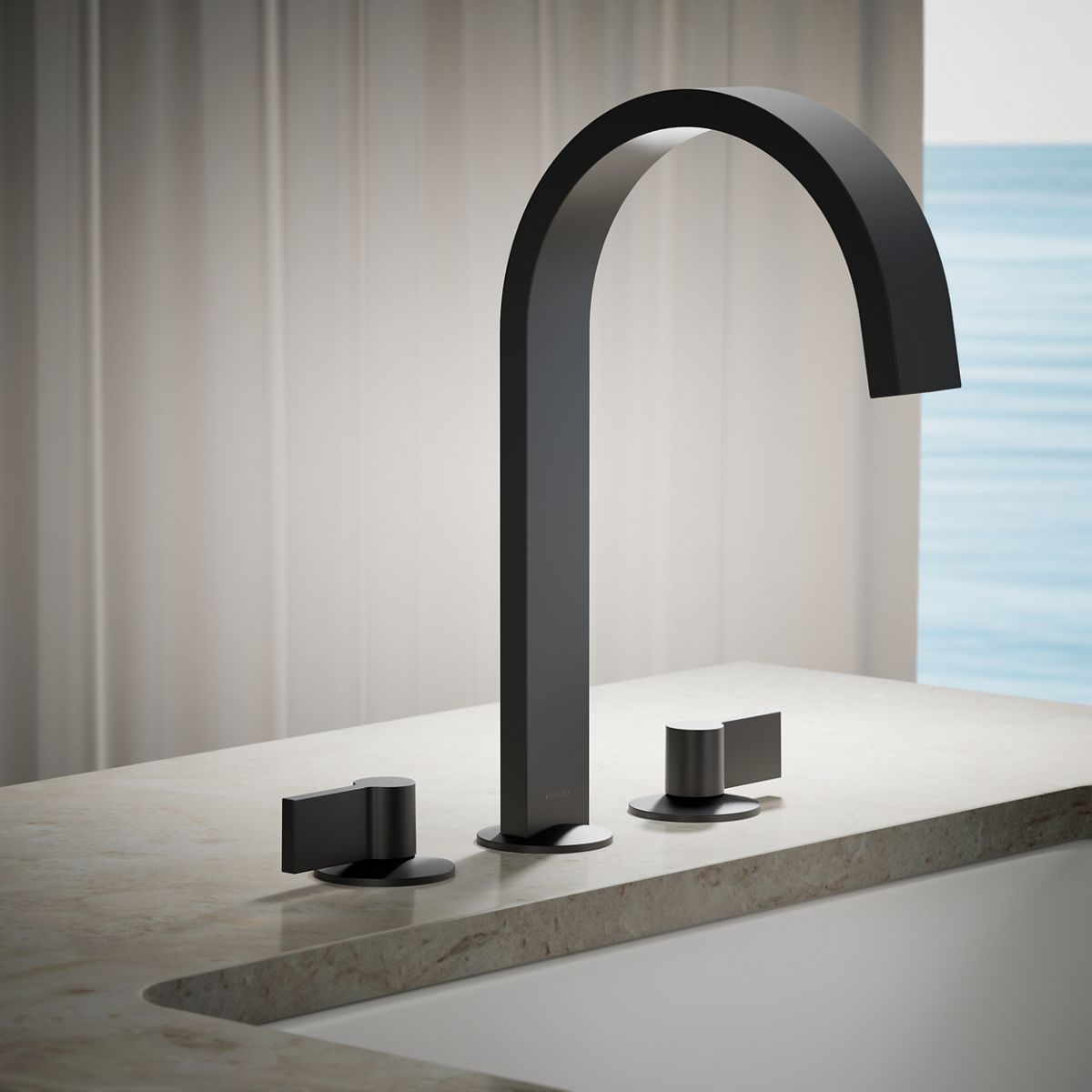Components® Deck-mount bath spout with Ribbon design