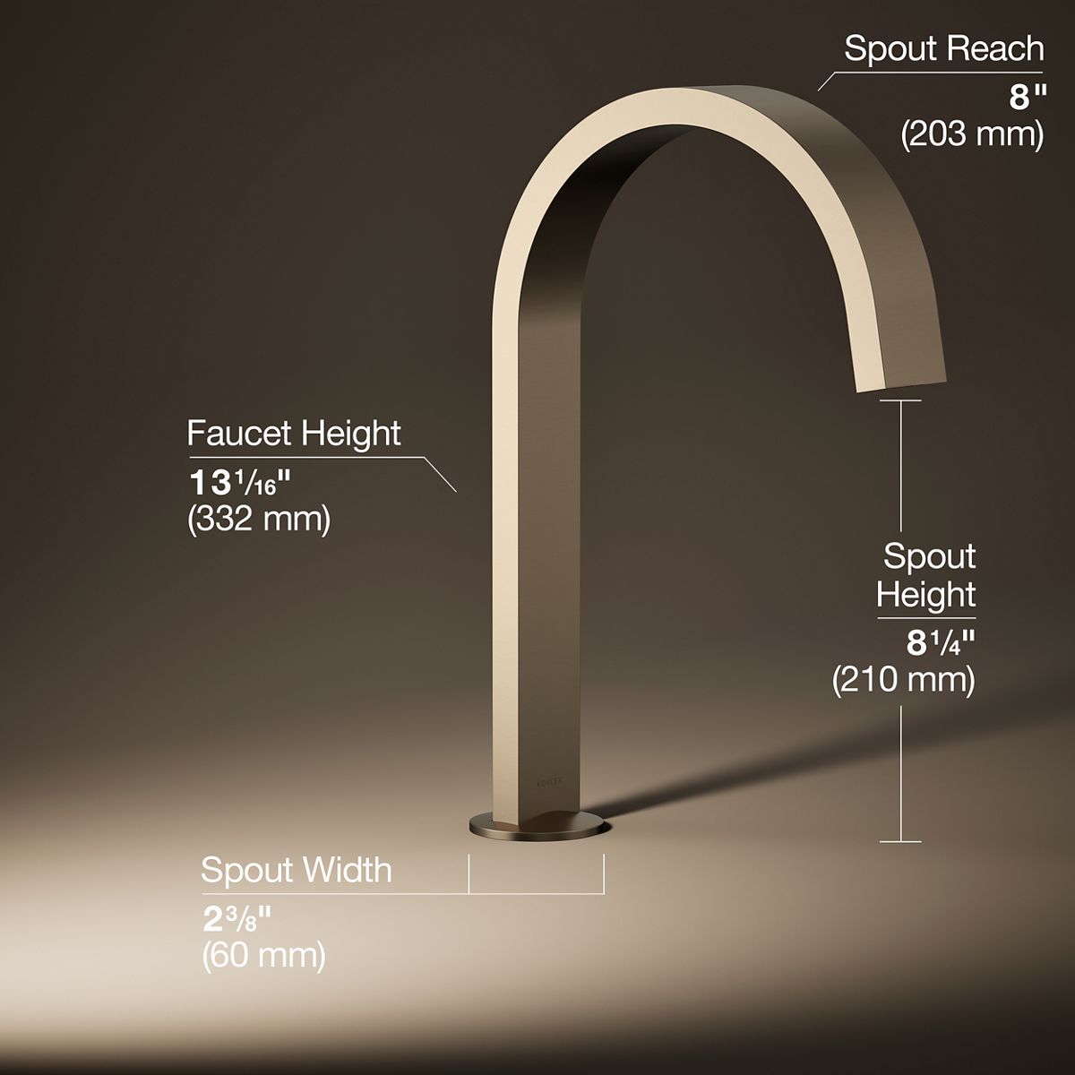 Components® Deck-mount bath spout with Ribbon design