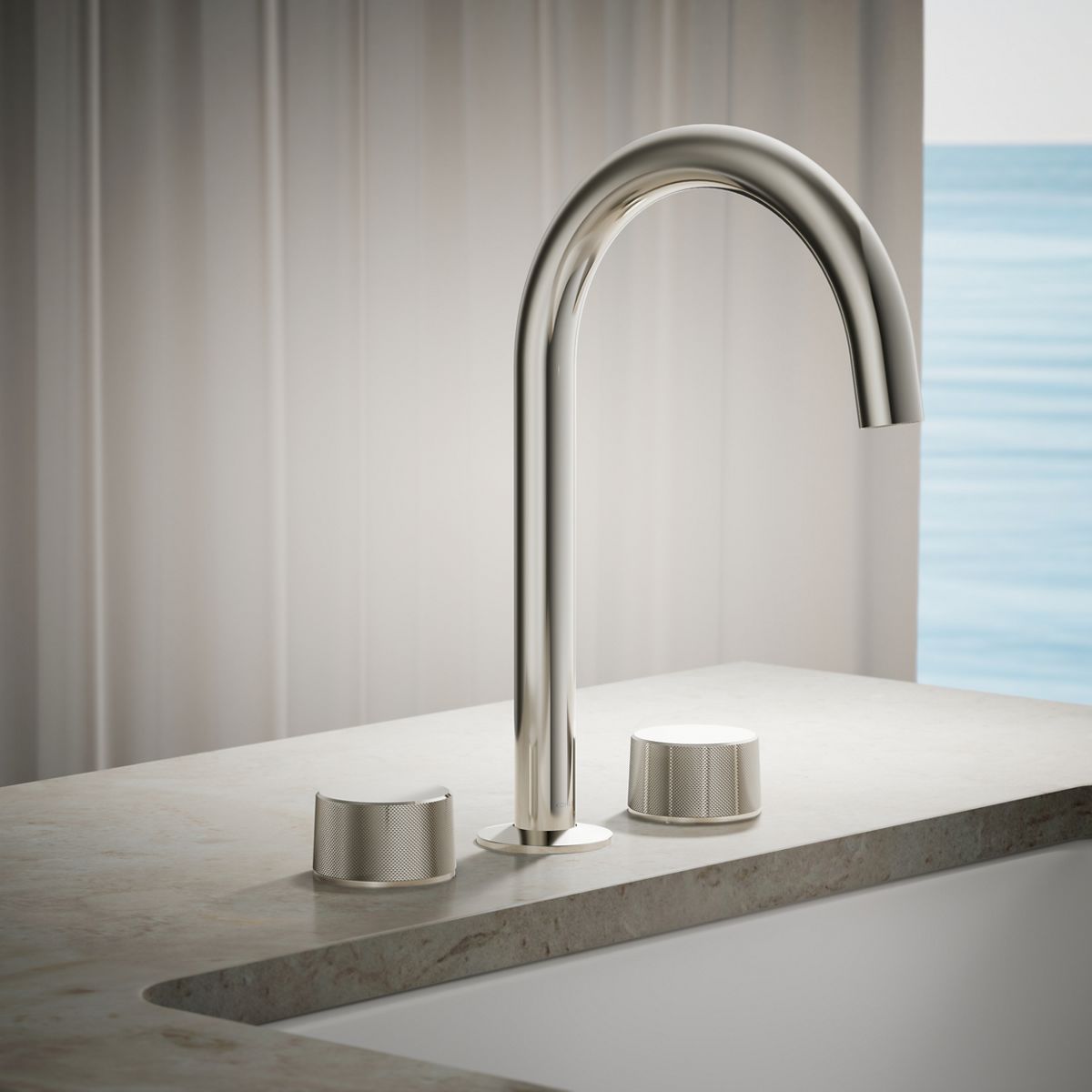 Components® Deck-mount bath faucet handles with Oyl design
