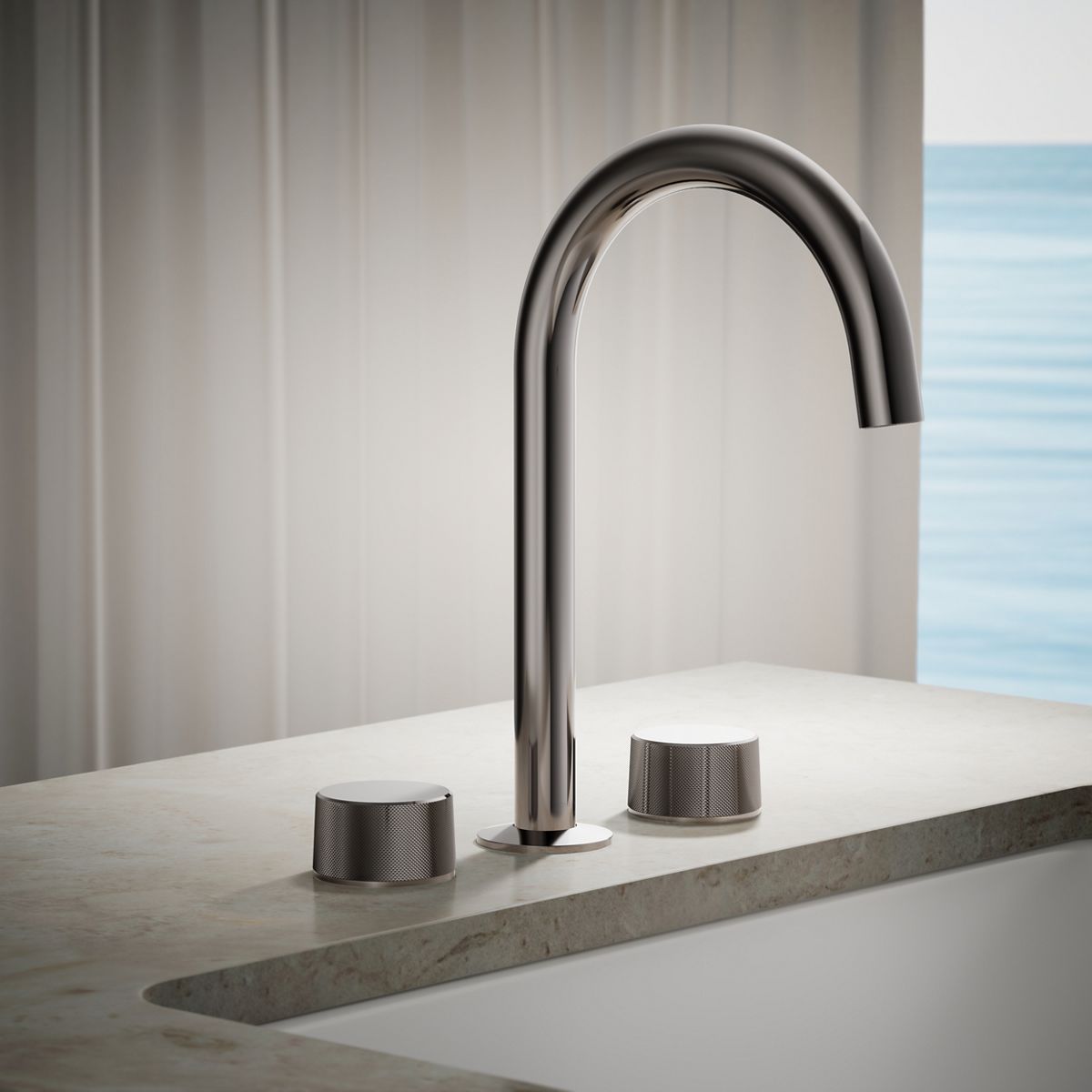 Components® Deck-mount bath faucet handles with Oyl design