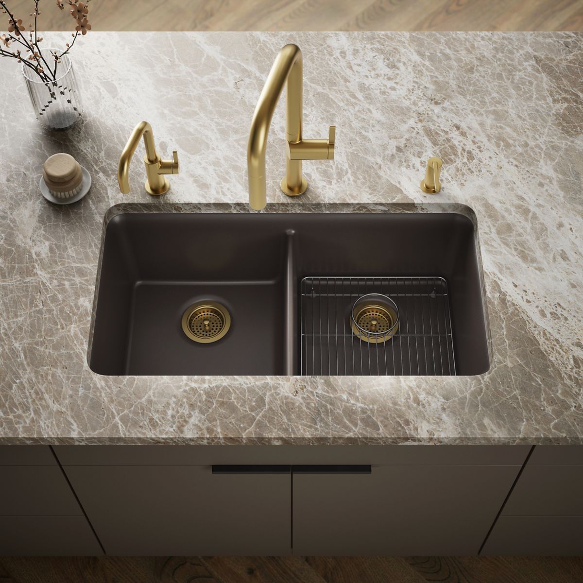 Cairn® 33-1/2" undermount double-bowl kitchen sink