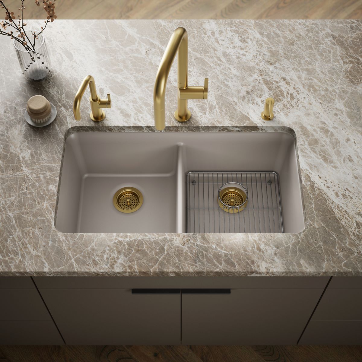 Cairn® 33-1/2" undermount double-bowl kitchen sink