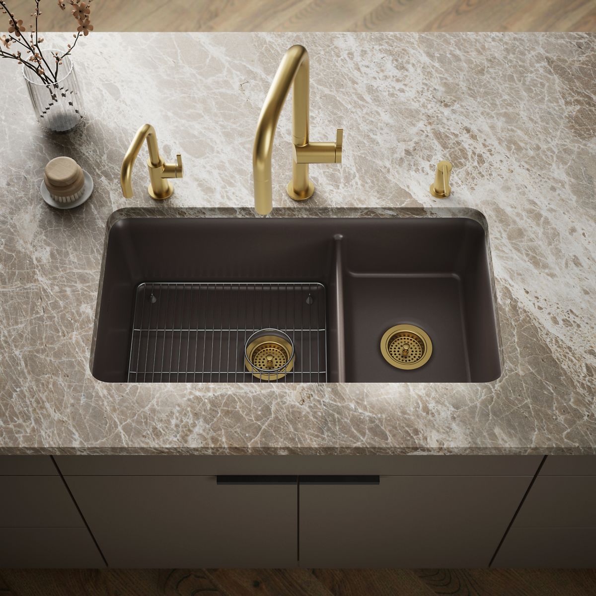 Cairn® 33-1/2" undermount double-bowl kitchen sink