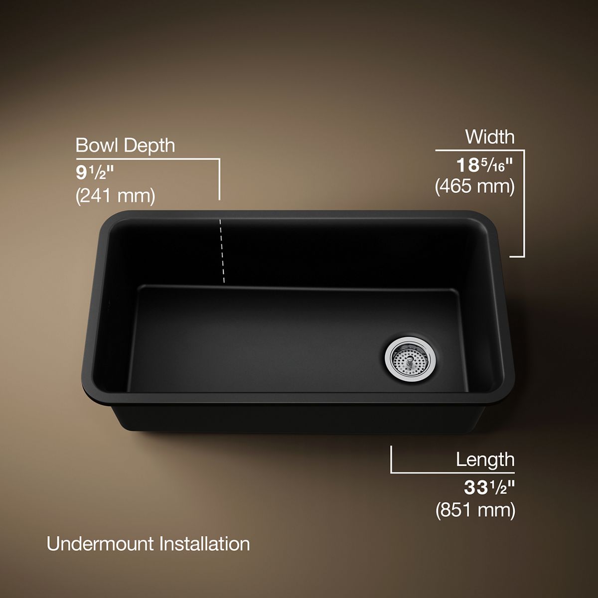 Cairn® 33-1/2" undermount single-bowl kitchen sink