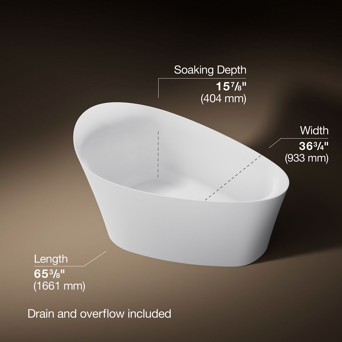 Veil® 65-3/8" x 36-15/16” freestanding bath