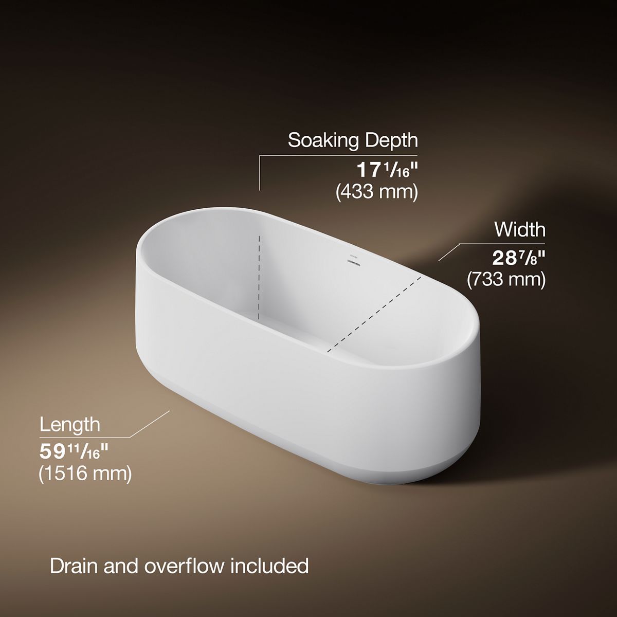 Ceric® 60" x 29" freestanding bath