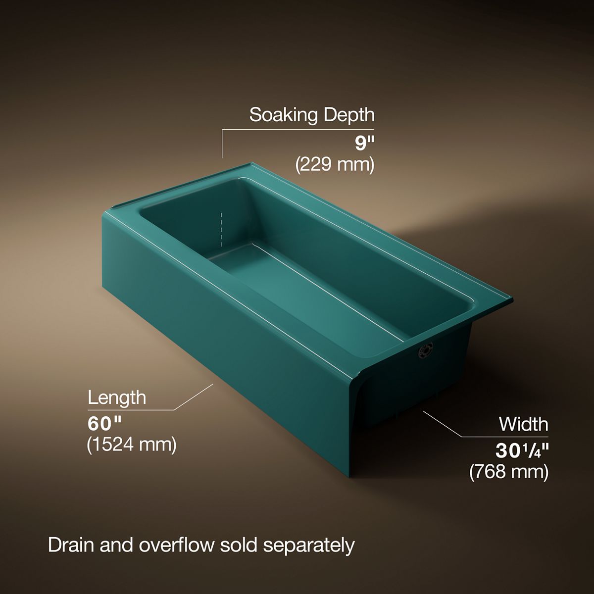 Bellwether® 60" x 30-1/4" alcove bath, right drain