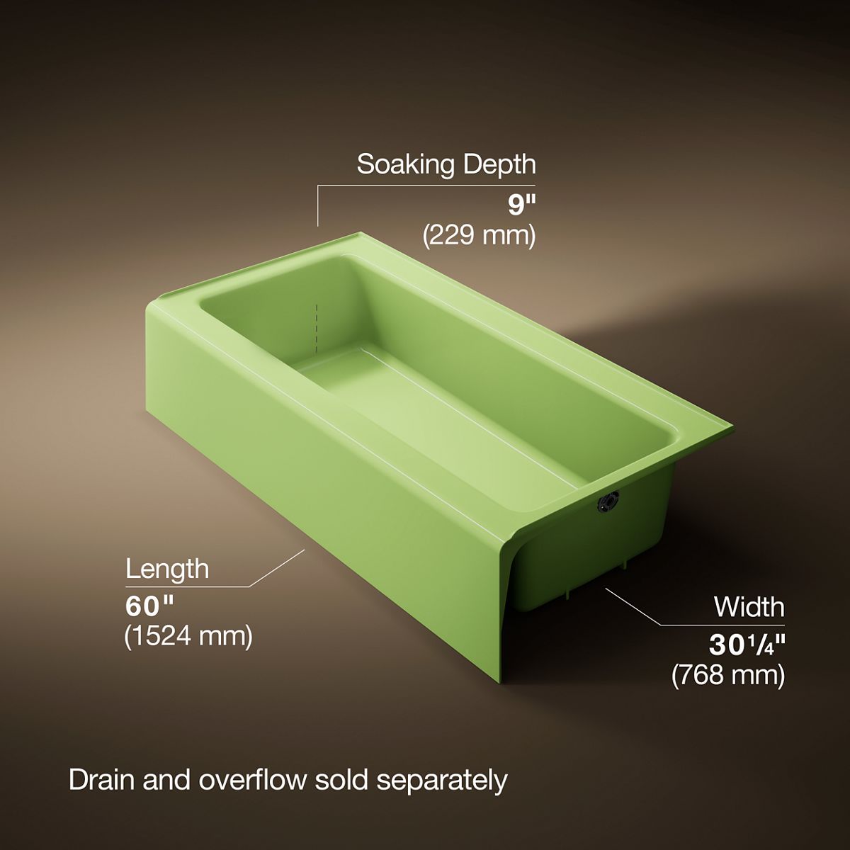 Bellwether® 60" x 30-1/4" alcove bath, right drain