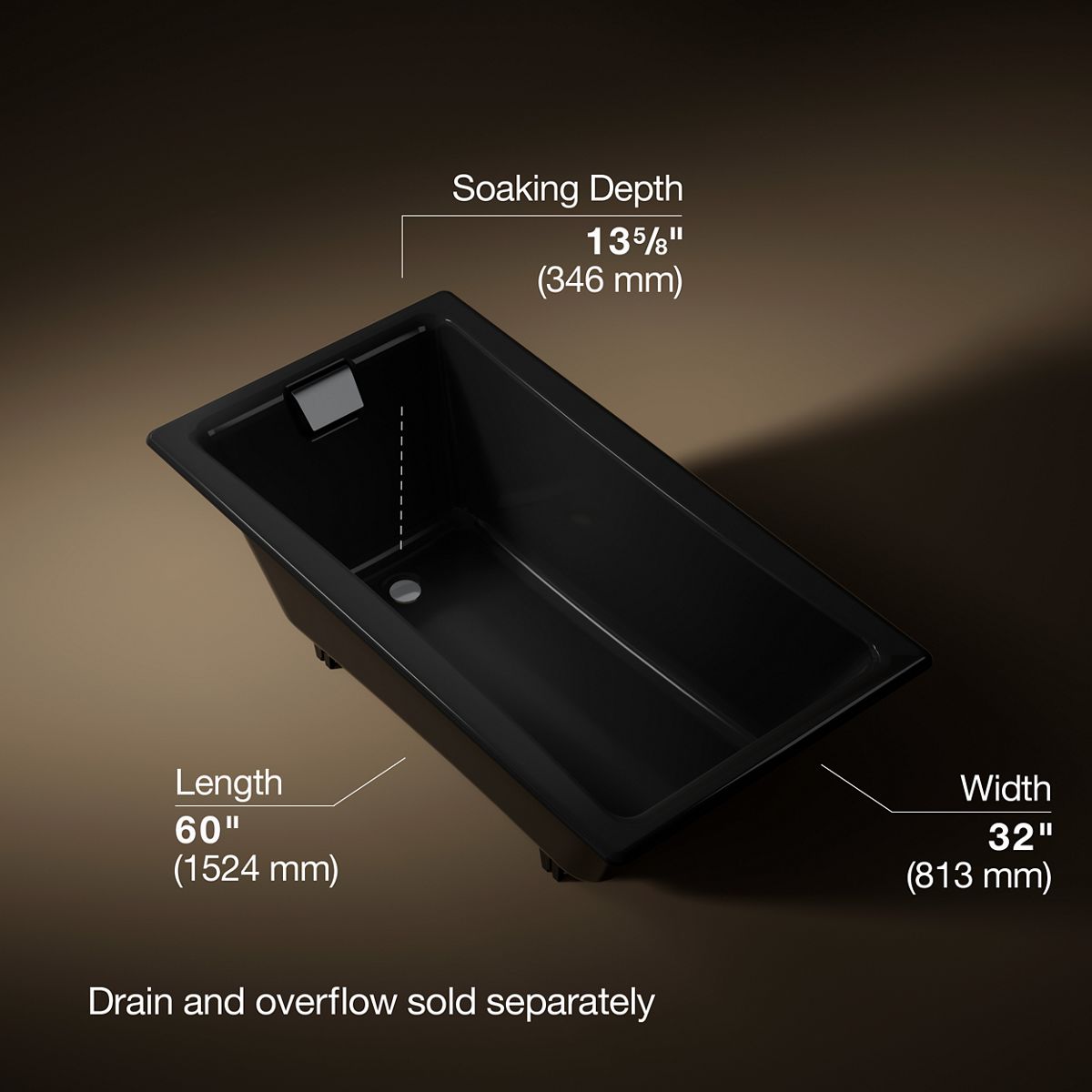 Tea-for-Two® 60" x 32" drop-in bath